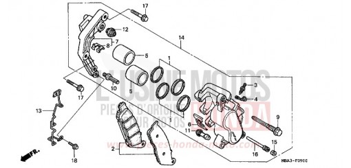 ETRIER DE FREIN AVANT VT750C2X de 1999
